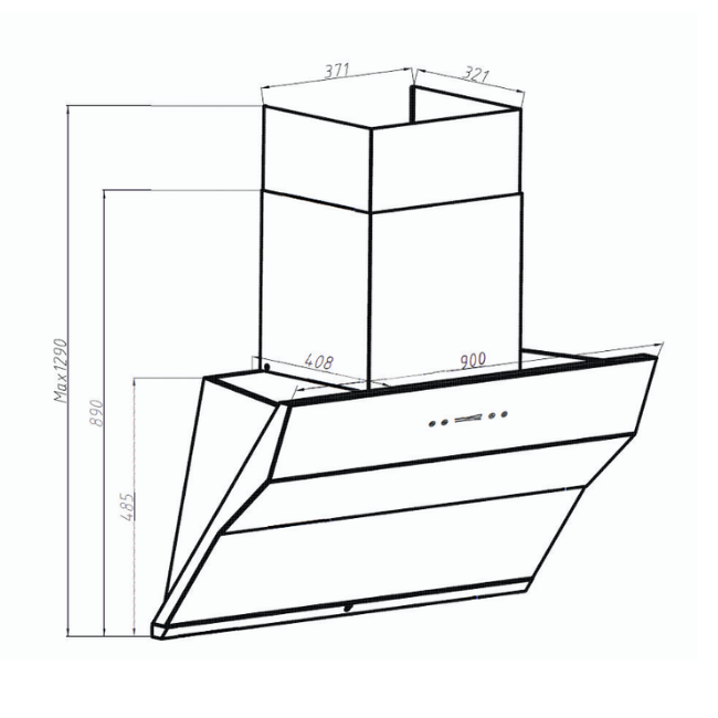 La Perle 90cm TFT Display Cooker Hood (Black)