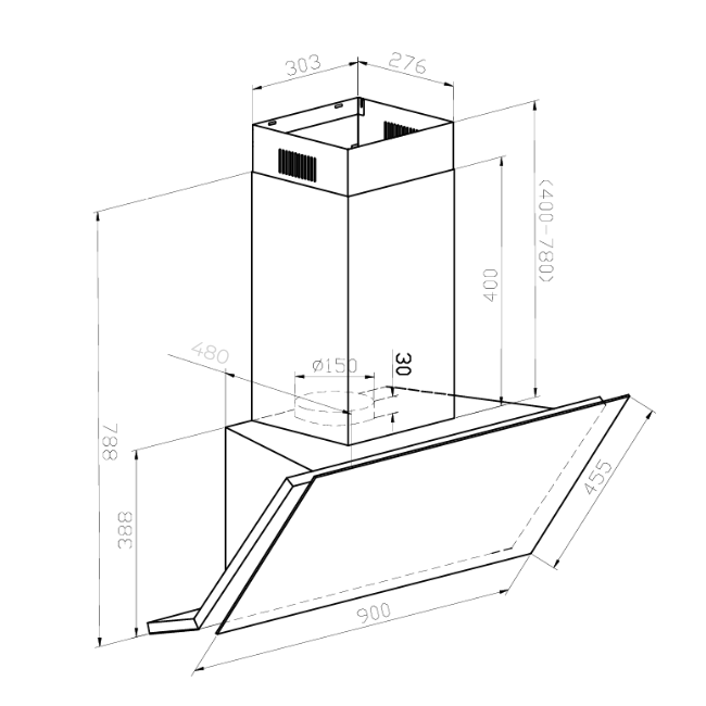 Avantgarde Pro 90cm Cooker Hood