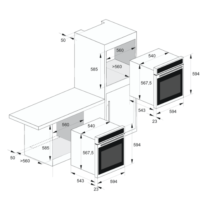 Empire Gas Oven (Black)