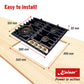 Art Deco 45cm Electric Oven & Empire 60cm Gas Hob (Black)