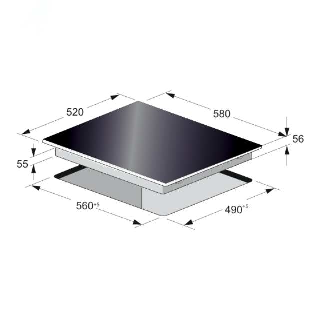 Empire 58cm Free Zone Induction Hob (Ivory)