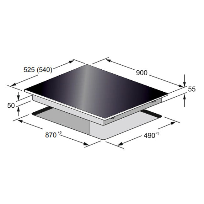 Empire 90cm Anti Scratch Induction Hob (Anthracite Grey)