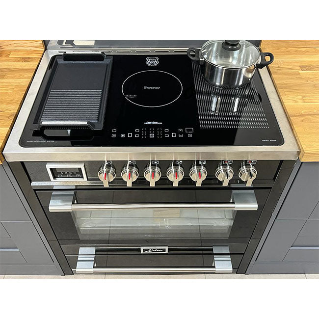 Avantgarde Pro Induction Range Cooker & 90cm Cooker Hood (Black)