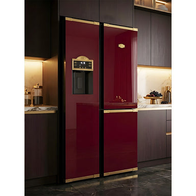 Art Deco American Style Plumbed Fridge Freezer (Bordeaux Red) – Kaiser