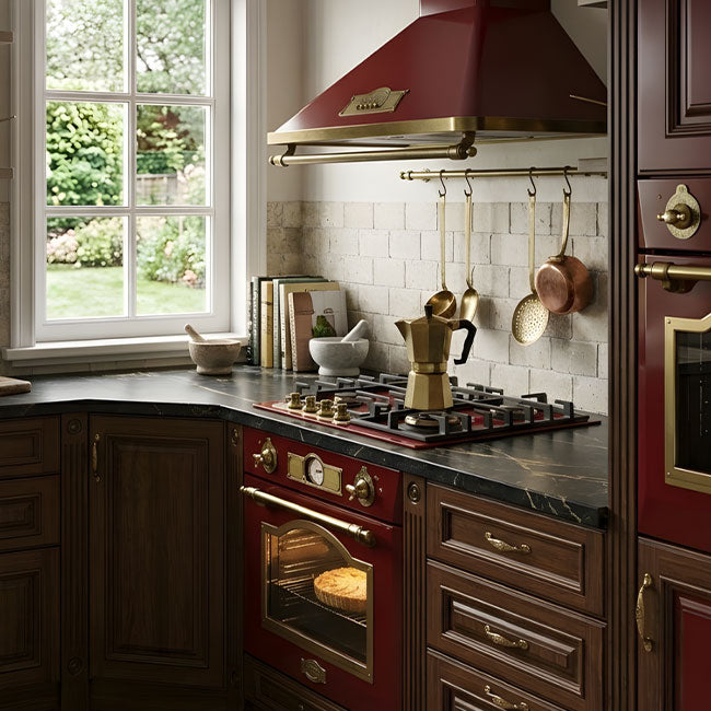 Empire 90cm Cooker Hood (Bordeaux Red)