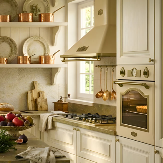 Empire Electric Oven & 4 Burner Enamel Gas Hob Bundle (Ivory)