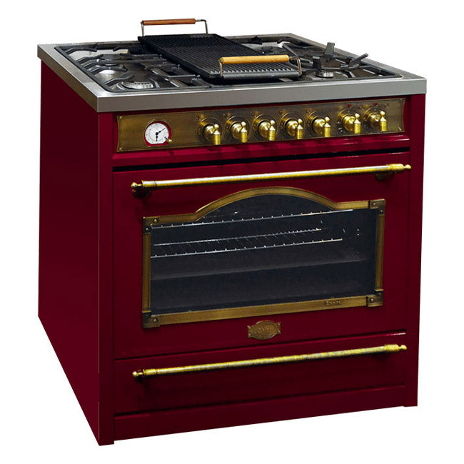 Empire Dual Fuel Range Cooker & 90cm Hood Bundle (Bordeaux Red)