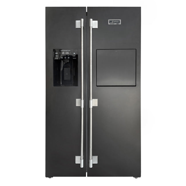 Avantgarde Pro Plumbed American Style Fridge Freezer (Black Stainless Steel)