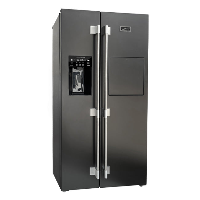 Avantgarde Pro Plumbed American Style Fridge Freezer (Black Stainless Steel)