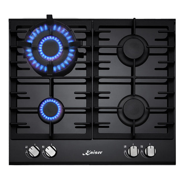 Black gas oven and outlet hob