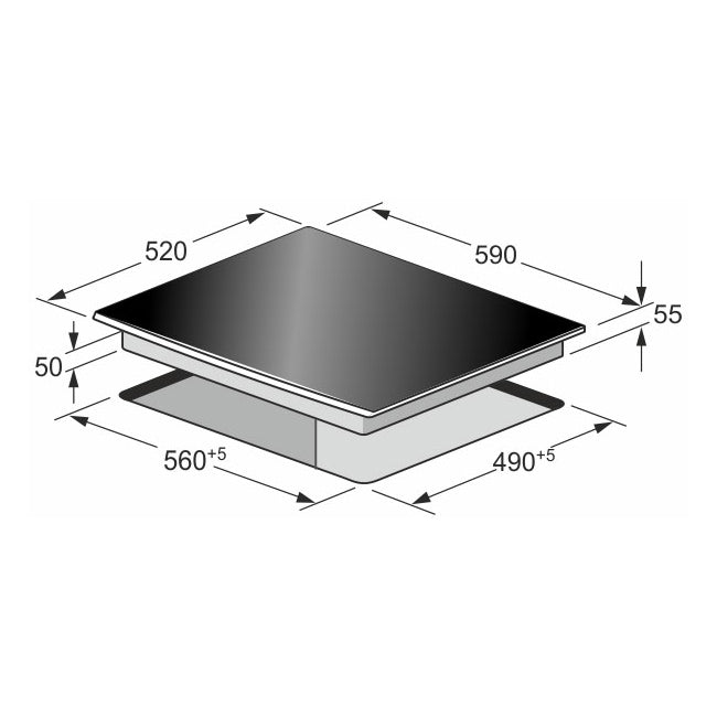 Grand Chef Cave Painting 59cm Induction Hob