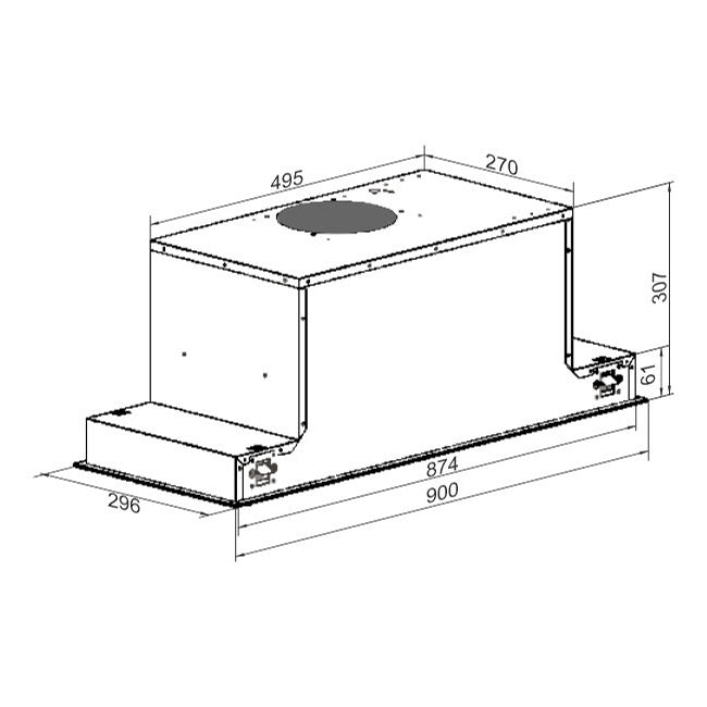 Avantgarde Pro 90cm Built-In Cooker Hood (White)