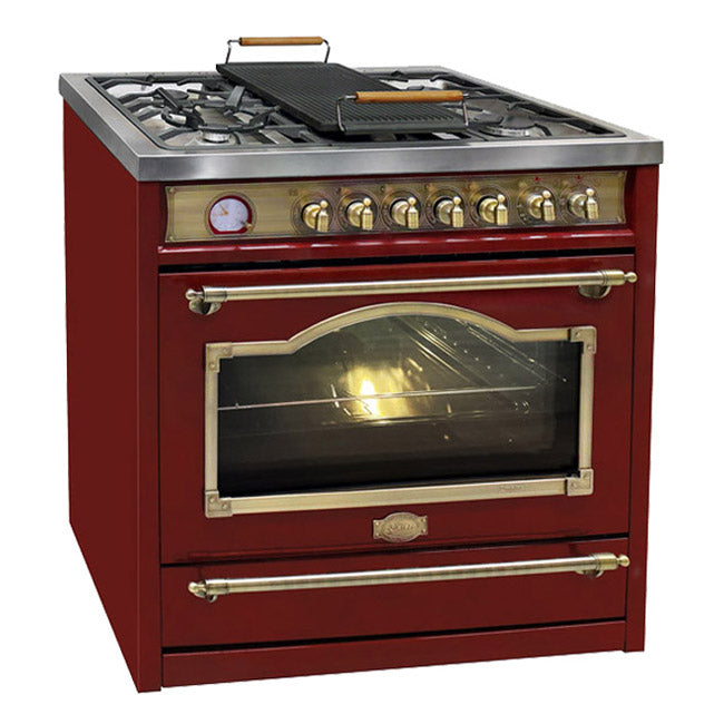 Empire Dual Fuel Range Cooker & 90cm Hood Bundle (Bordeaux Red)