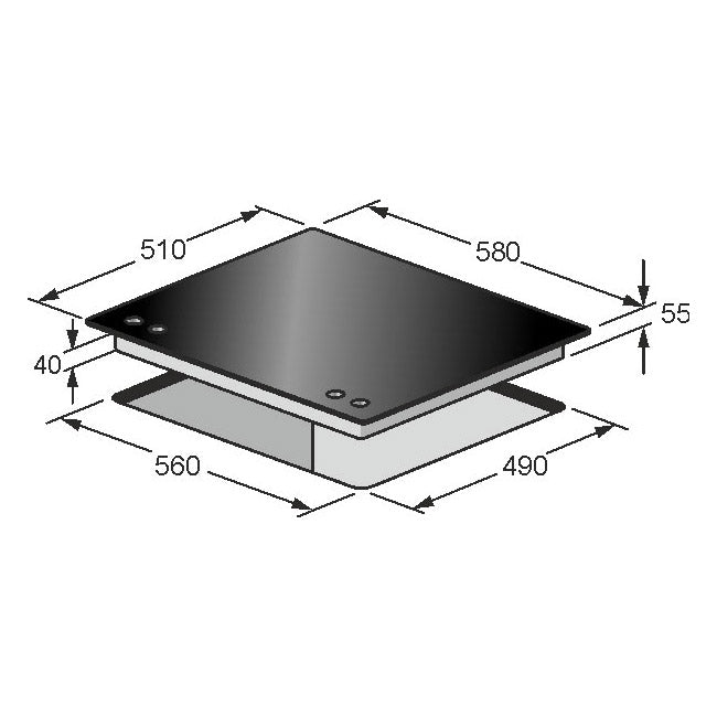 Empire 60cm Turbo Gas Hob (Ivory)