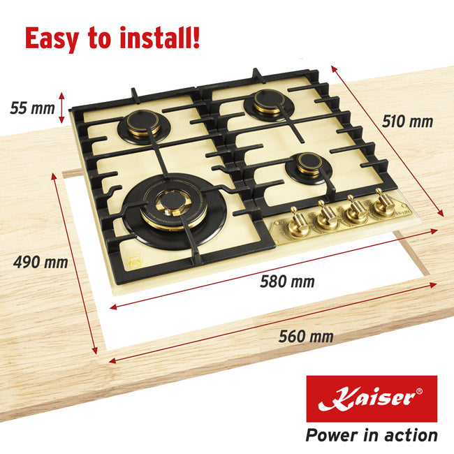 Empire 60cm Turbo Gas Hob (Ivory)