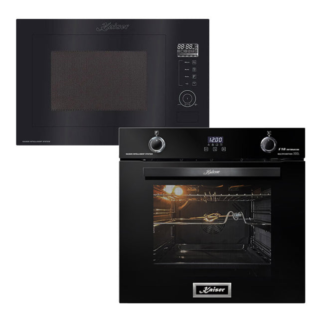 Grand Chef Electric Oven & Built-in Microwave Bundle (Black)