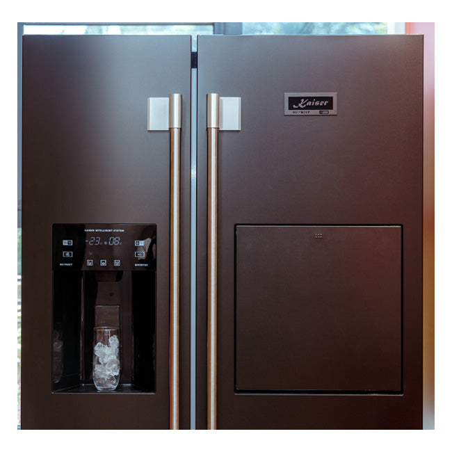 Avantgarde Pro Plumbed American Style Fridge Freezer (Black Stainless Steel)